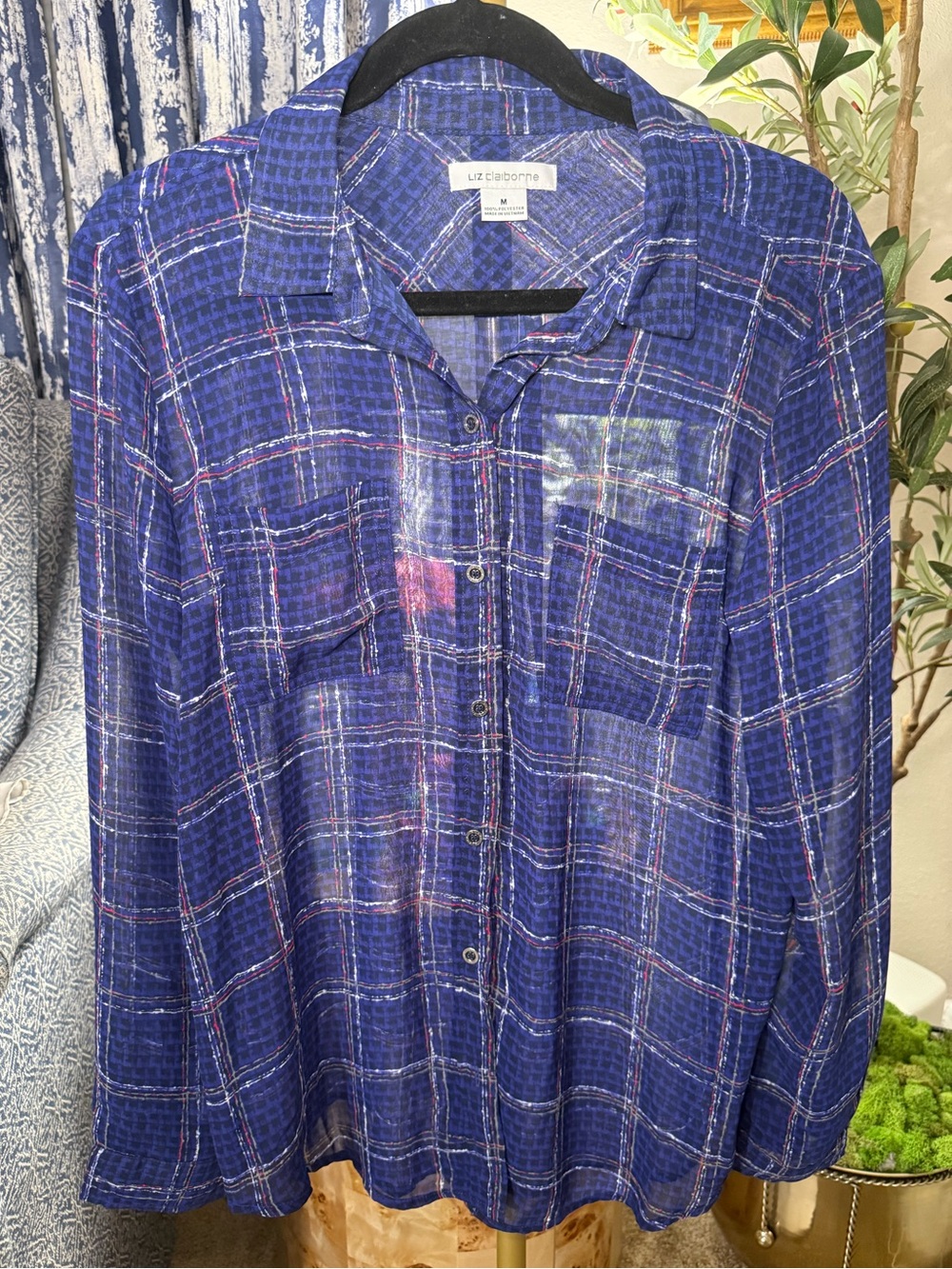 Liz Claiborne Button Down Sheer Blouse